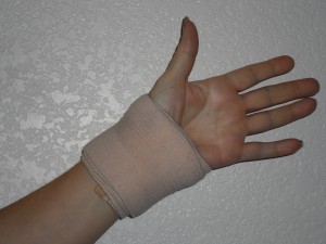 ace bandage on wrist