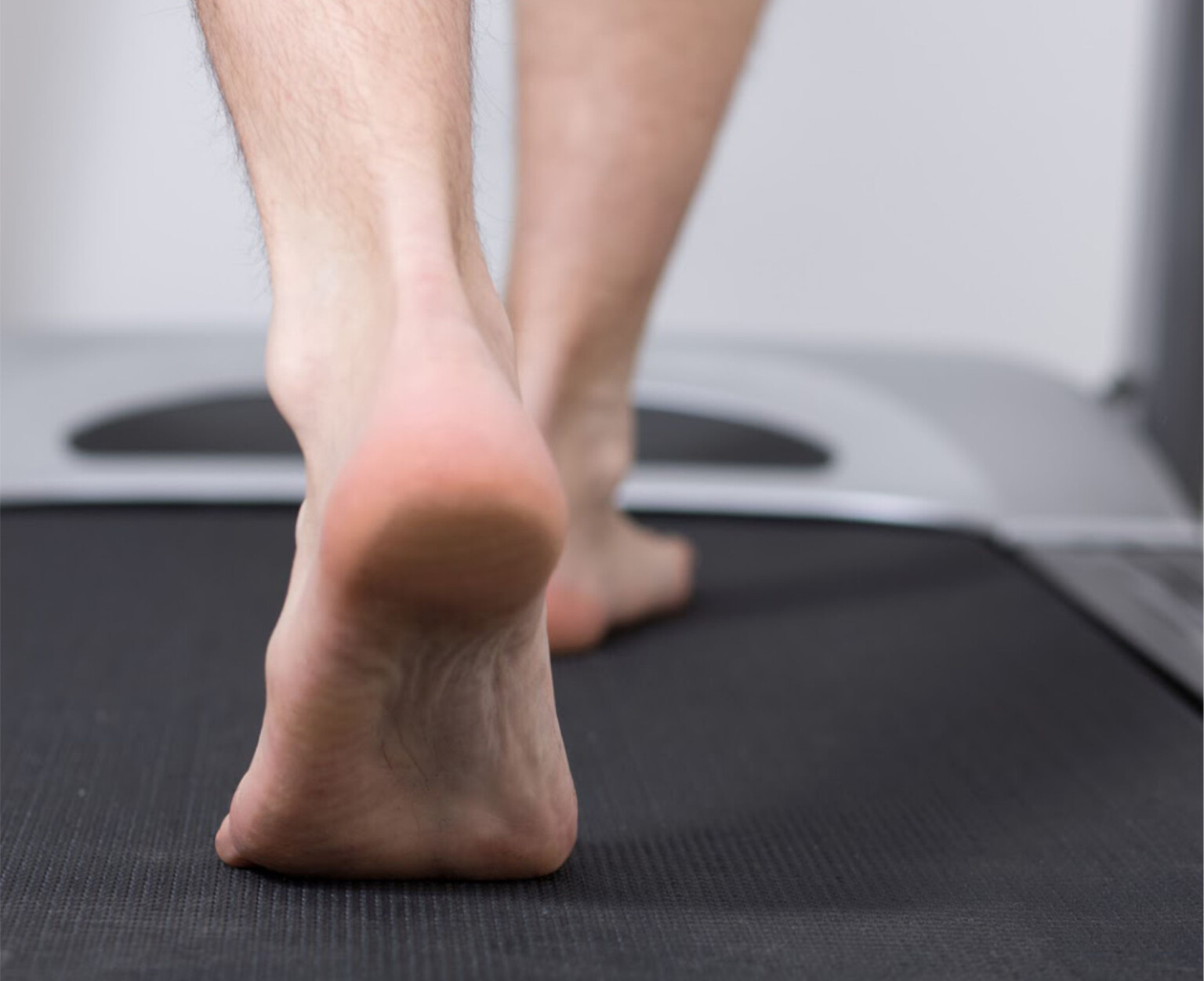 walking barefoot on treadmill
