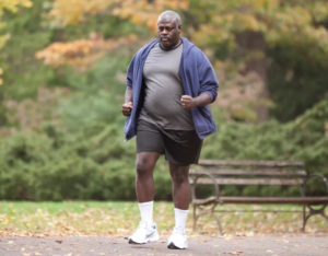 obese man walking