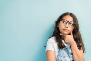 child wondering, brainy smart